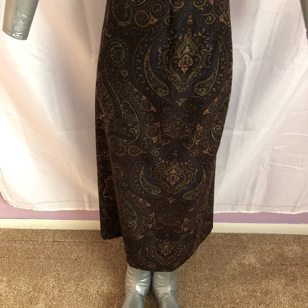 Briggs New York Brown Paisley Maxi Skirt Size 12